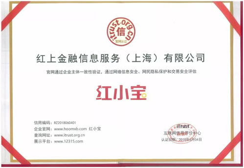 紅小寶榮膺互聯網信用AAA級企業，企業信用評級服務再樹典范